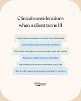 Clinical considerations when a client turns 18