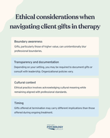 Ethical considerations when navigating client gifts in therapy